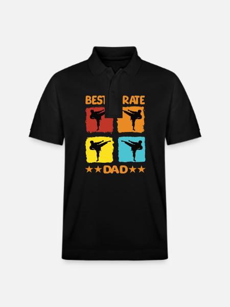 Best Karate Dad - Stanley/Stella Unisex Organic Polo Shirt PREPSTER - black