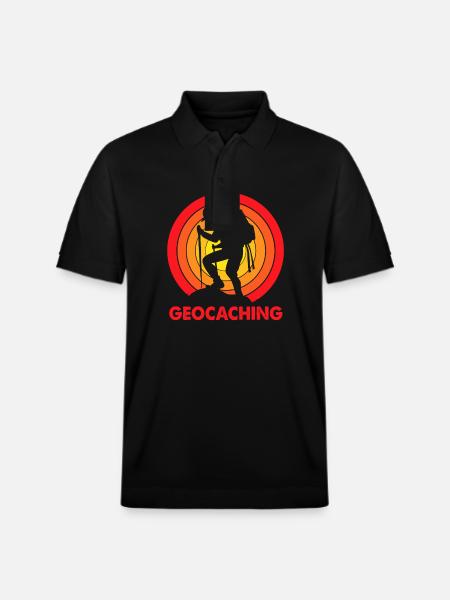 Geocaching Geocache Geocacher - Stanley/Stella Unisex Organic Polo Shirt PREPSTER - black