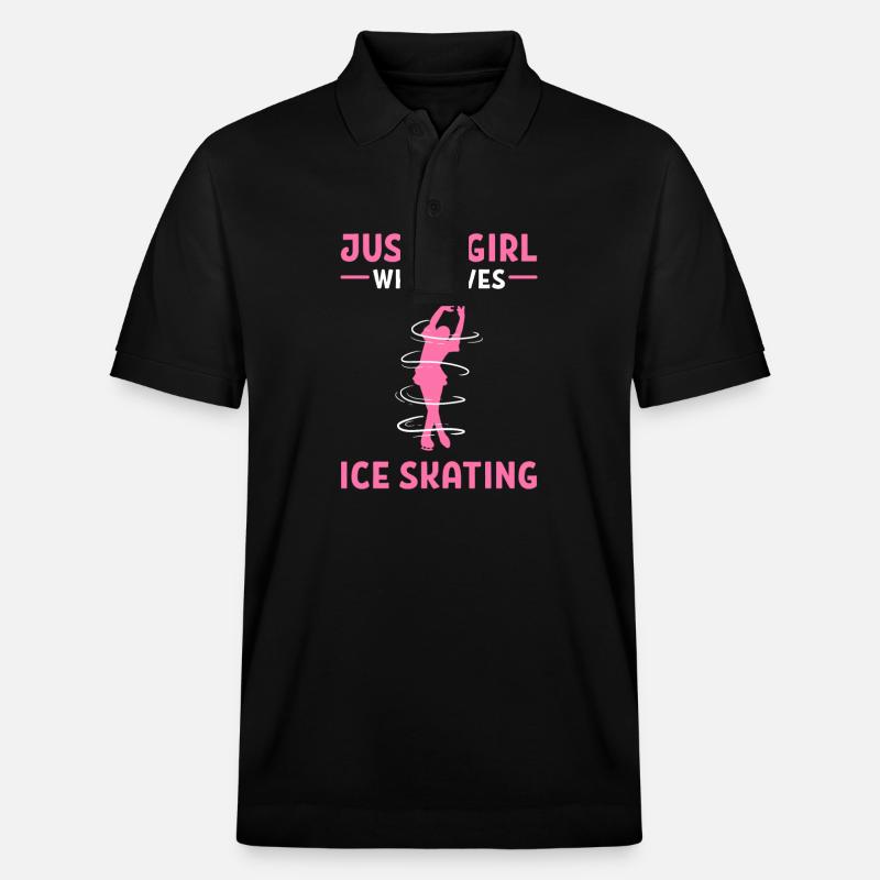 Schlittschuh Schlittschuhlaufen Eislauf - Stanley/Stella Unisex Bio-Poloshirt PREPSTER - Schwarz