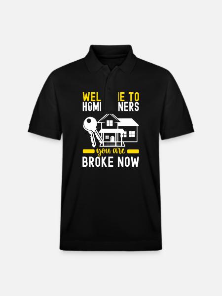 Homeowners Housewarming Party - Stanley/Stella Unisex Organic Polo Shirt PREPSTER - black