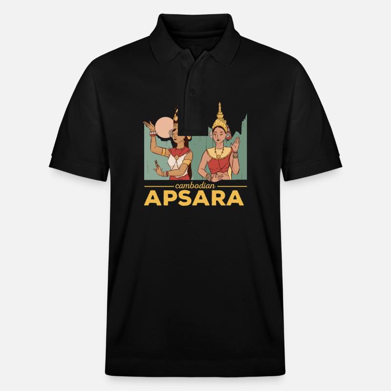 Cambodge Apsara Danse Culture Traditionnelle - Polo PREPSTER bio Stanley/Stella Unisexe - noir