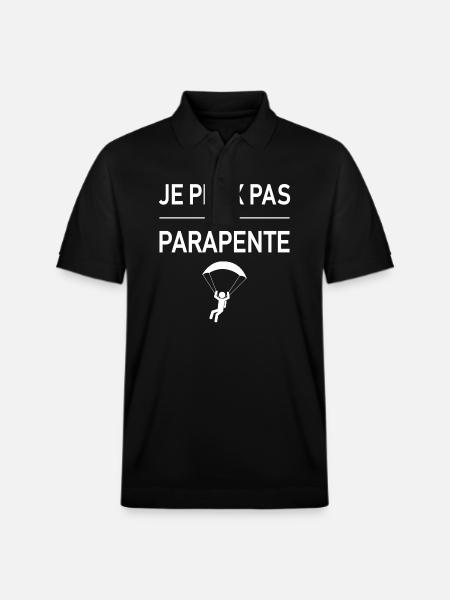I Can't I Paraglided Parachutist - Stanley/Stella Unisex Organic Polo Shirt PREPSTER - black