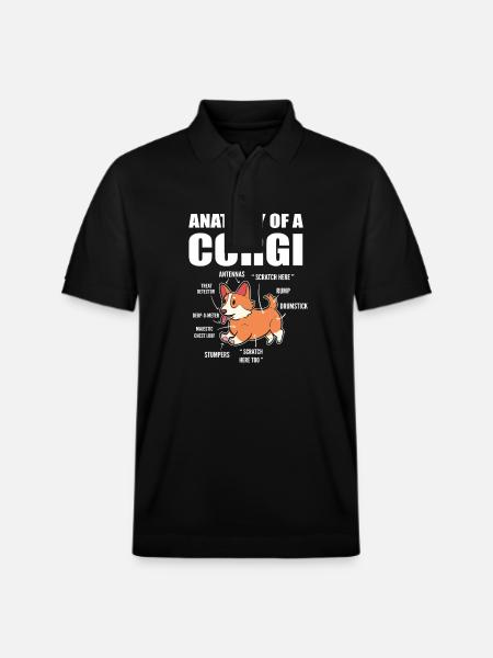 Corgi Anatomy - Stanley/Stella Unisex Organic Polo Shirt PREPSTER - black