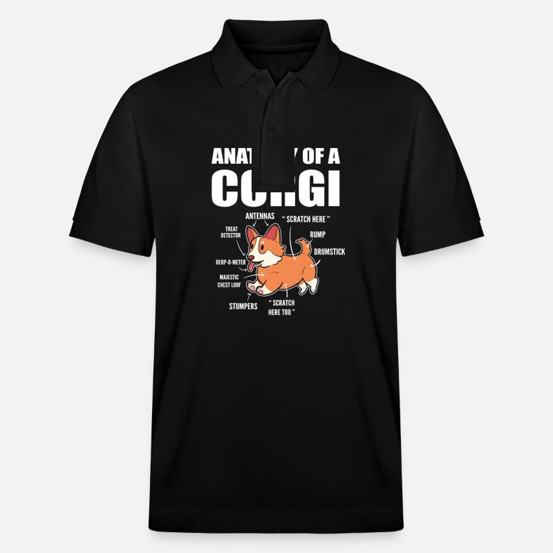 Corgi Anatomie - Stanley/Stella Unisex Bio-Poloshirt PREPSTER - Schwarz