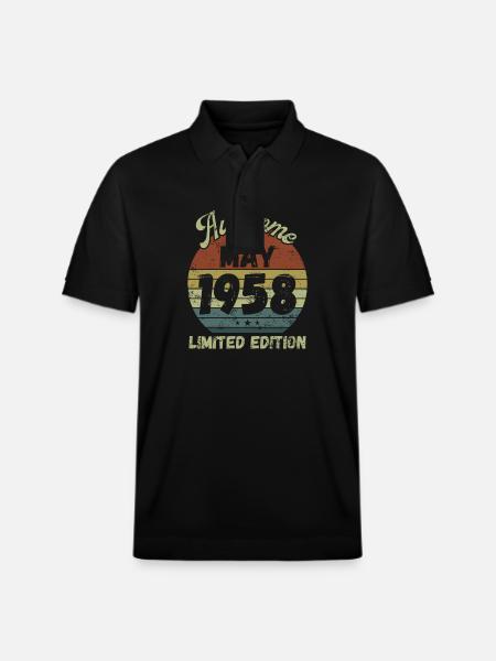 Awesome since May 1958 - Birthday - Stanley/Stella Unisex Organic Polo Shirt PREPSTER - black