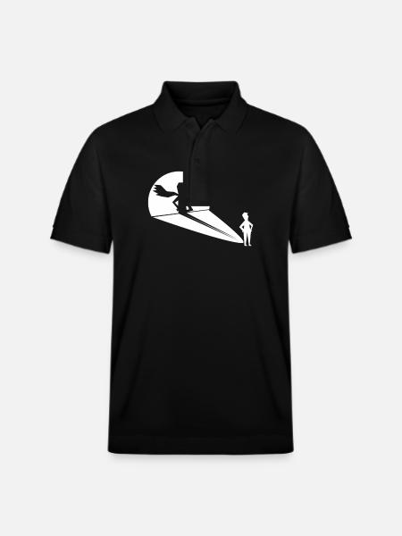 Shadow Figure Superhero Projection - Stanley/Stella Unisex Organic Polo Shirt PREPSTER - black