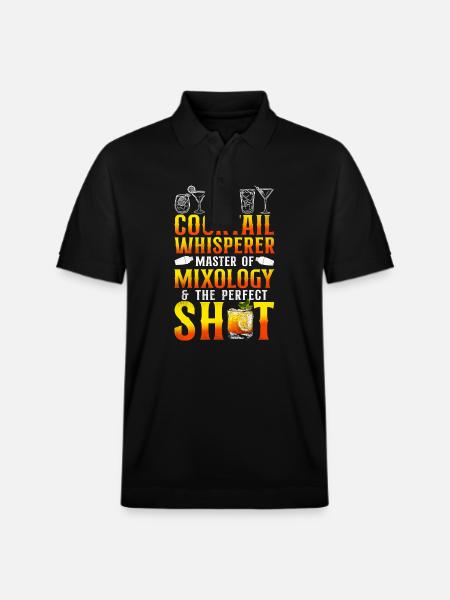 Bartender Mixologist Cocktail - Stanley/Stella Unisex Organic Polo Shirt PREPSTER - black