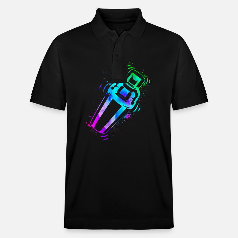 Barman Mixologue Aquarelles - Polo PREPSTER bio Stanley/Stella Unisexe - noir