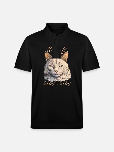 CAT Sleepi... Schlafi - Stanley/Stella Unisex Organic Polo Shirt PREPSTER - black