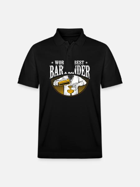Bartender Mixologist World's Best - Stanley/Stella Unisex Organic Polo Shirt PREPSTER - black