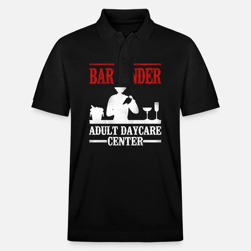 Bartender Mixologist The Bartender - Stanley/Stella Unisex Organic Polo Shirt PREPSTER - black