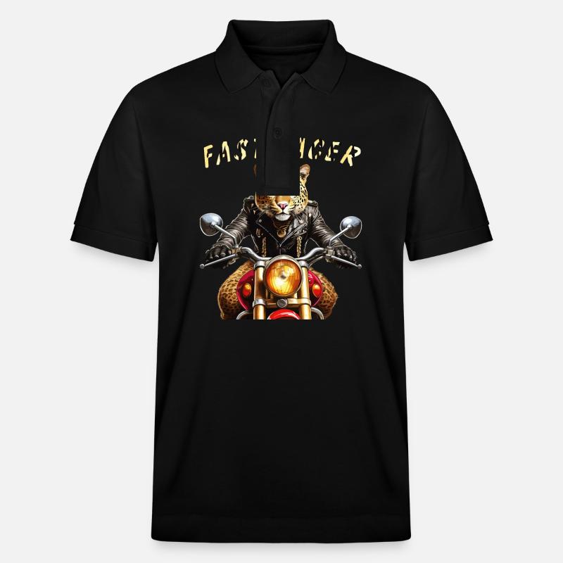 MOTO LÉOPARD FAST RACER - Polo PREPSTER bio Stanley/Stella Unisexe - noir