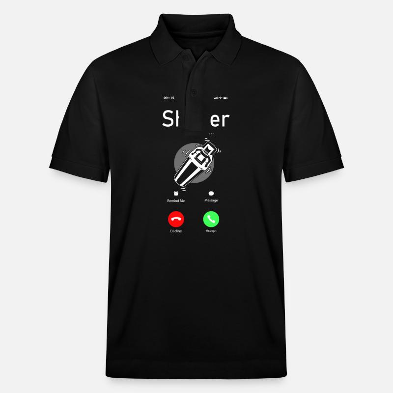 Bartender Mixologist Phone Display - Stanley/Stella Unisex Bio-Poloshirt PREPSTER - Schwarz