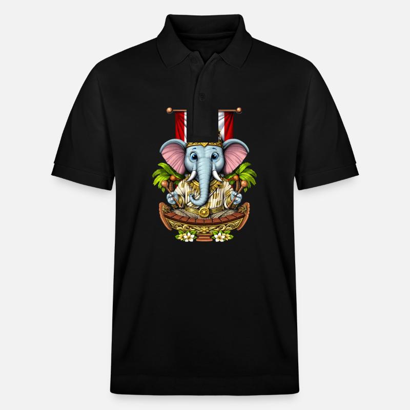 Thailand Elefant - Stanley/Stella Unisex Bio-Poloshirt PREPSTER - Schwarz