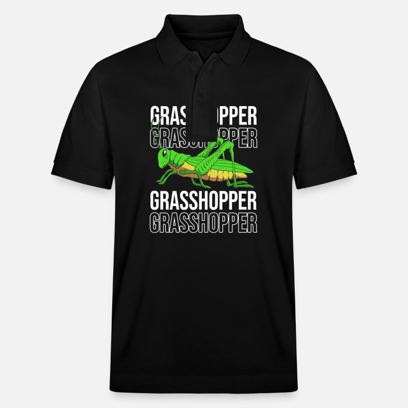 Grashüpfer Heuschrecke - Stanley/Stella Unisex Bio-Poloshirt PREPSTER - Schwarz