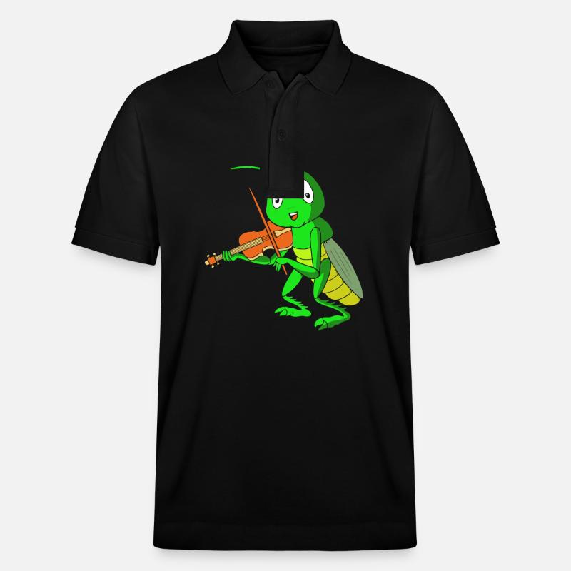 Grashüpfer Heuschrecke - Stanley/Stella Unisex Bio-Poloshirt PREPSTER - Schwarz