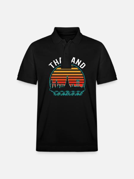 Thailand Thai Language - Stanley/Stella Unisex Organic Polo Shirt PREPSTER - black