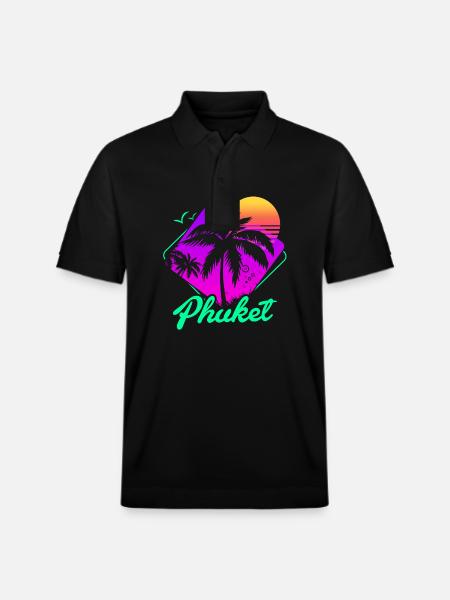 Thailand Thai Language Phuket - Stanley/Stella Unisex Organic Polo Shirt PREPSTER - black