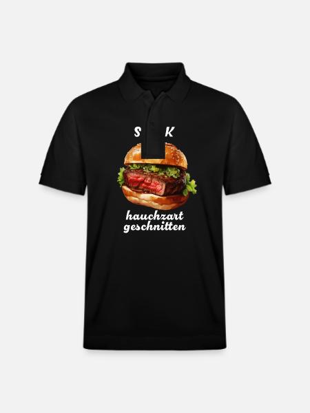 STEAK wafer-thin sliced - Stanley/Stella Unisex Organic Polo Shirt PREPSTER - black