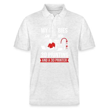 3D Printing Printing Prototype - Stanley/Stella Unisex Organic Polo Shirt PREPSTER - heather white - Front - Roxy (174cm) & Andy (188cm)