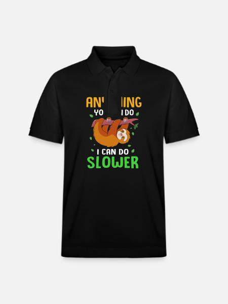 Sloth - Stanley/Stella Unisex Organic Polo Shirt PREPSTER - black