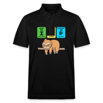 Faultier Faulheit Faulenzer Morgenmuffel - Stanley/Stella Unisex Bio-Poloshirt PREPSTER - Schwarz - Vorne - Roxy (174cm) & Andy (188cm)