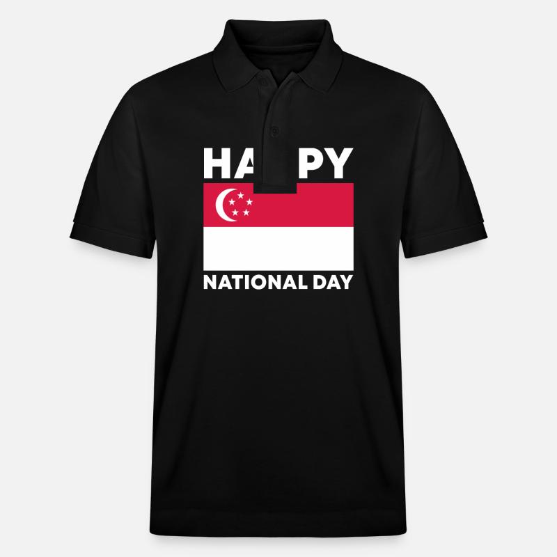 Fête nationale de Singapour - Polo PREPSTER bio Stanley/Stella Unisexe - noir