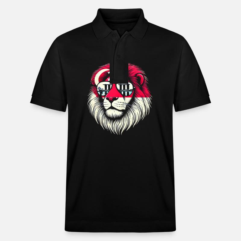 Lion de Singapour - Polo PREPSTER bio Stanley/Stella Unisexe - noir