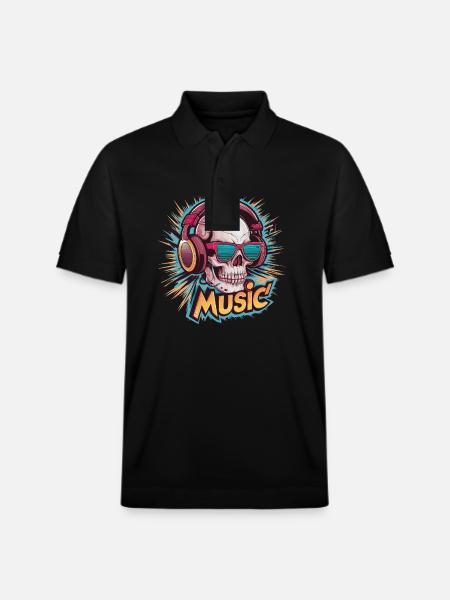 Coole Kopfhörer Musikliebhaber - Stanley/Stella Unisex Bio-Poloshirt PREPSTER - Schwarz