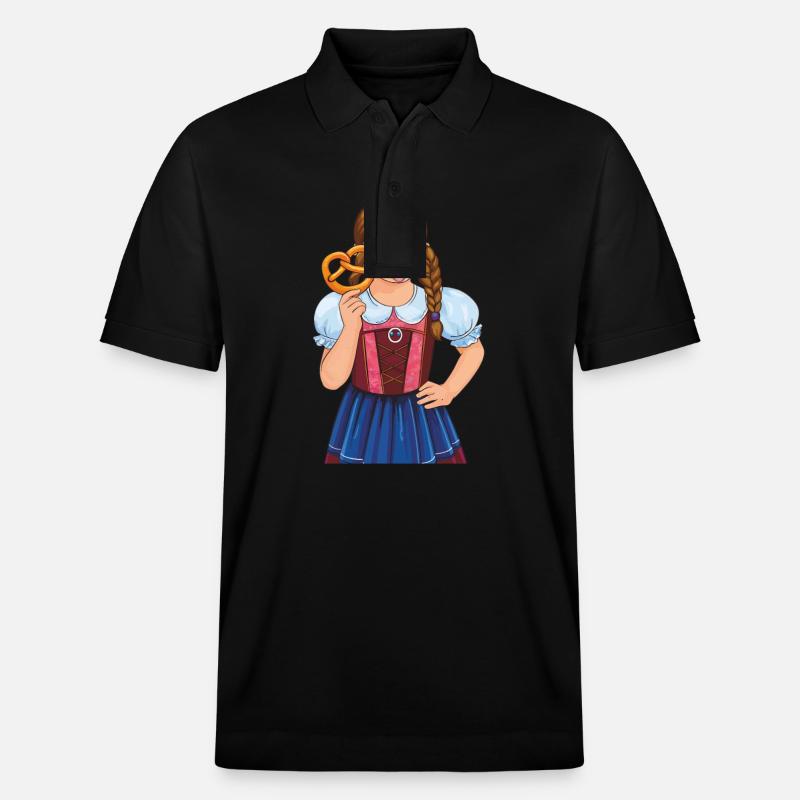 MÄDCHEN DIRNDL BREZEL - Stanley/Stella Unisex Bio-Poloshirt PREPSTER - Schwarz