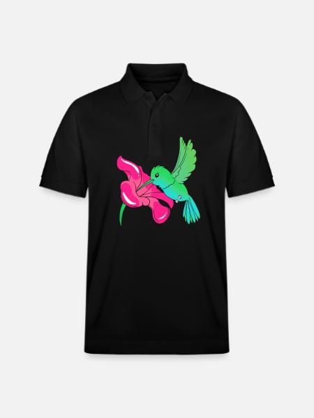 Hummingbird - Stanley/Stella Unisex Organic Polo Shirt PREPSTER - black