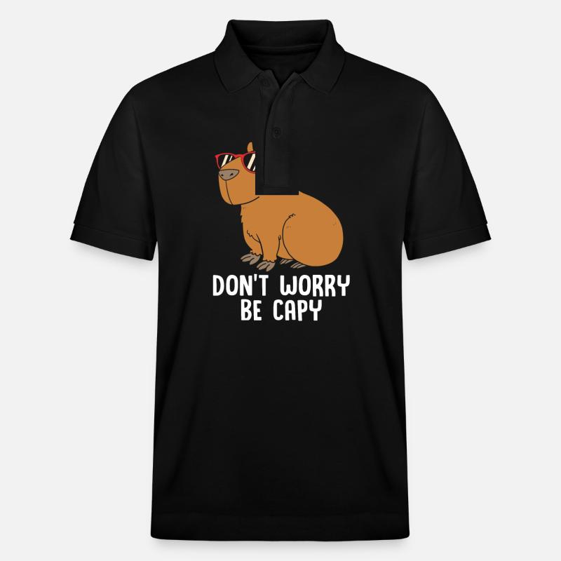 Capybara - Stanley/Stella Unisex Bio-Poloshirt PREPSTER - Schwarz