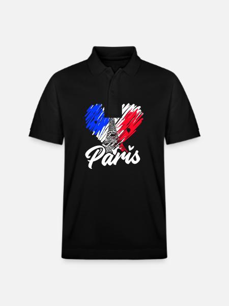 Frankreich - Stanley/Stella Unisex Bio-Poloshirt PREPSTER - Schwarz