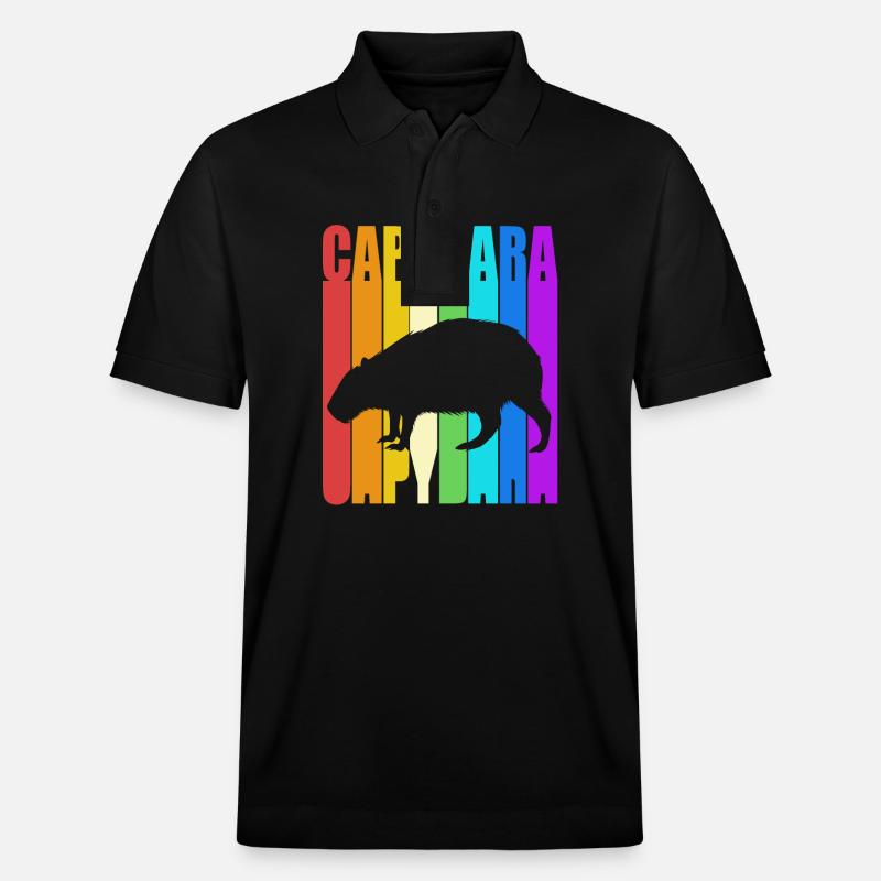 Capybara - Stanley/Stella Unisex Bio-Poloshirt PREPSTER - Schwarz