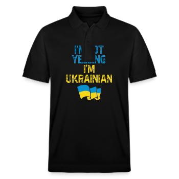 Ukraine - Stanley/Stella Unisex Bio-Poloshirt PREPSTER - Schwarz - Vorne - Roxy (174cm) & Andy (188cm)