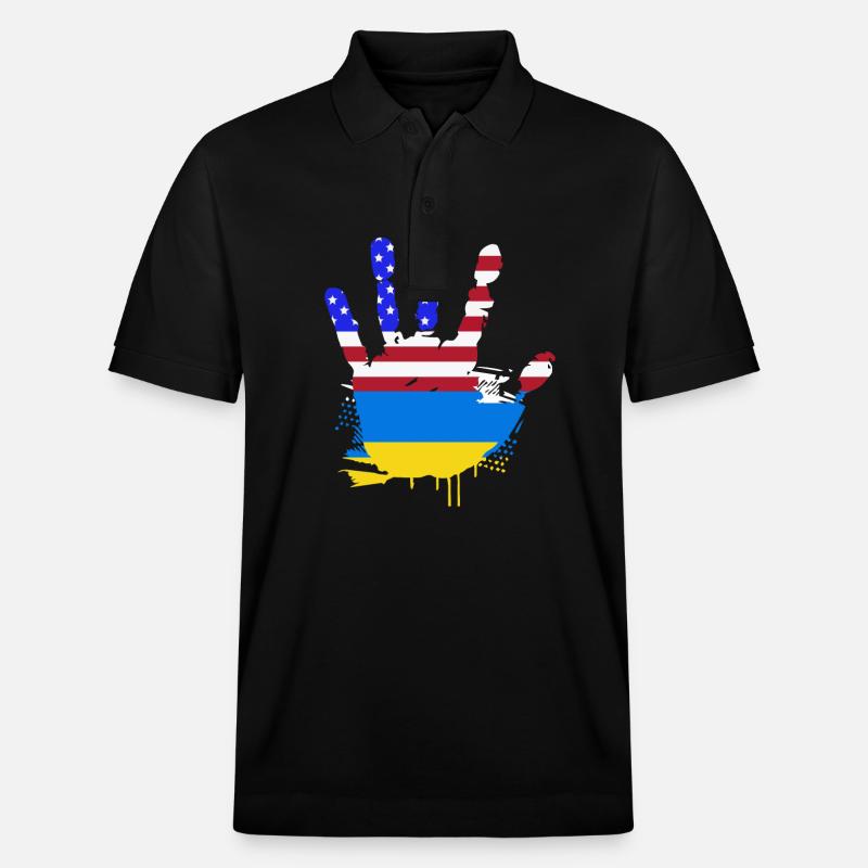 Ukraine - Stanley/Stella Unisex Bio-Poloshirt PREPSTER - Schwarz