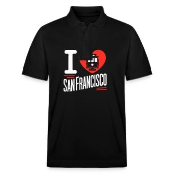 J’adore San Francisco, la ville dorée - Polo PREPSTER bio Stanley/Stella Unisexe - noir - Devant - Roxy (174cm) & Andy (188cm)