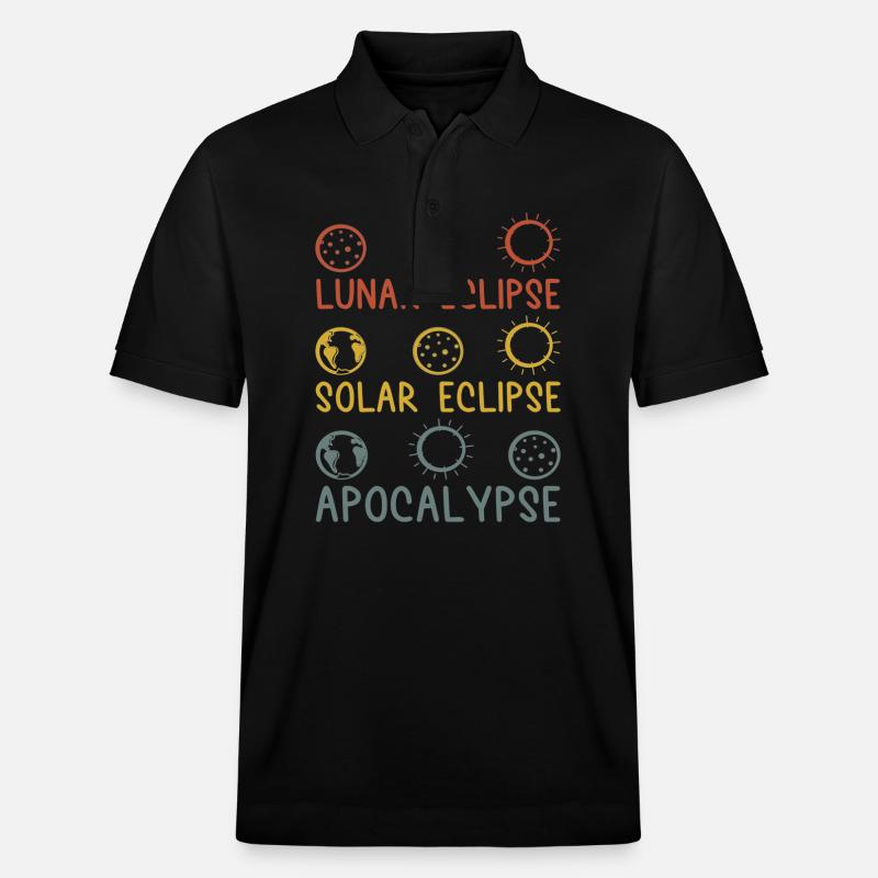 Éclipse Lunaire Solaire Apocalypse Événement Céleste - Polo PREPSTER bio Stanley/Stella Unisexe - noir