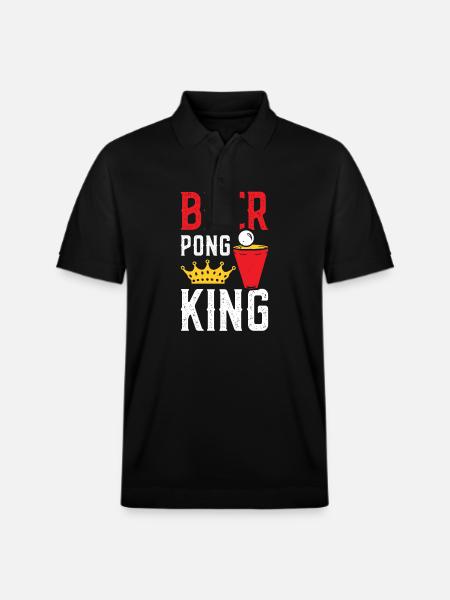 Beer Pong King - Stanley/Stella Unisex Organic Polo Shirt PREPSTER - black