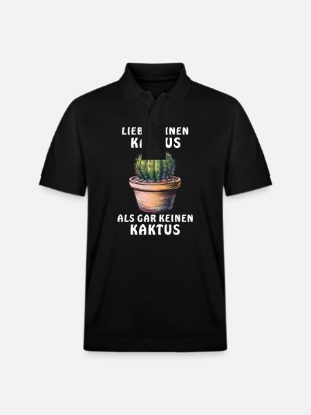 RATHER A CACTUS - Stanley/Stella Unisex Organic Polo Shirt PREPSTER - black