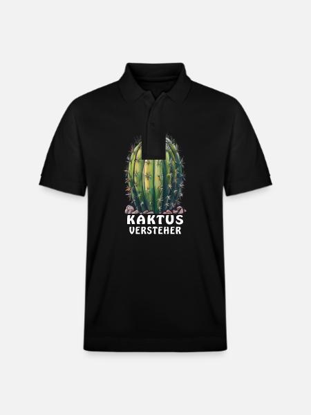 CACTUS UNDERSTANDER - Stanley/Stella Unisex Organic Polo Shirt PREPSTER - black