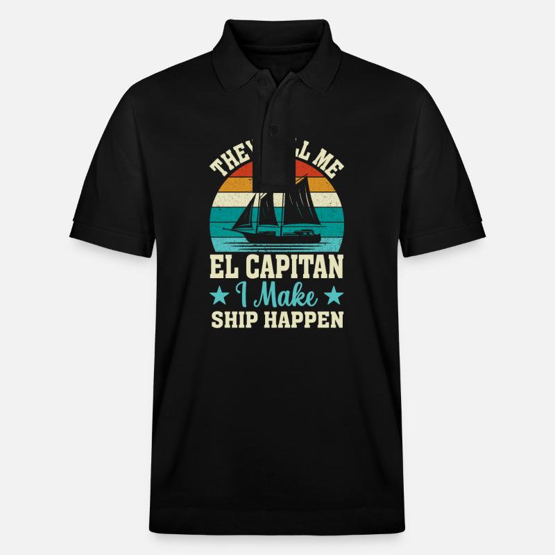 Bateau rétro hommes - Polo PREPSTER bio Stanley/Stella Unisexe - noir