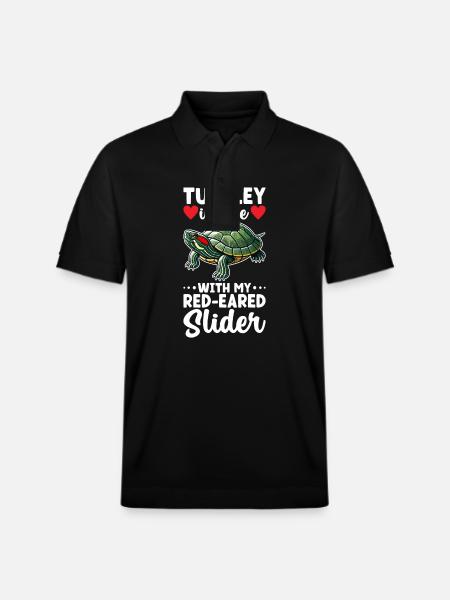 Turtle Red-eared Turtle - Stanley/Stella Unisex Organic Polo Shirt PREPSTER - black