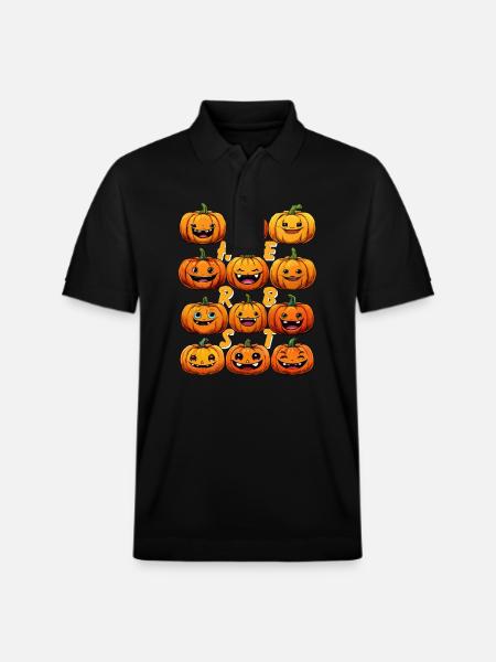 AUTUMN PUMPKIN - Stanley/Stella Unisex Organic Polo Shirt PREPSTER - black