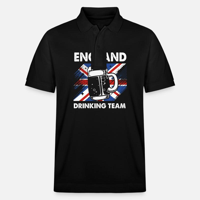 England Englisch - Stanley/Stella Unisex Bio-Poloshirt PREPSTER - Schwarz