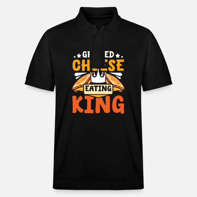 Grilled cheese eating king - Stanley/Stella Unisex Bio-Poloshirt PREPSTER - Schwarz