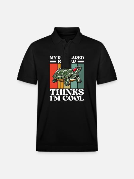 Turtle Red-eared Turtle - Stanley/Stella Unisex Organic Polo Shirt PREPSTER - black