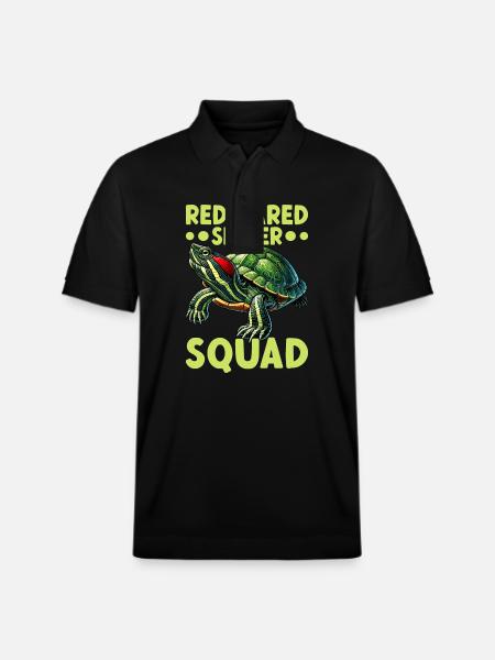Turtle Red-eared Turtle - Stanley/Stella Unisex Organic Polo Shirt PREPSTER - black