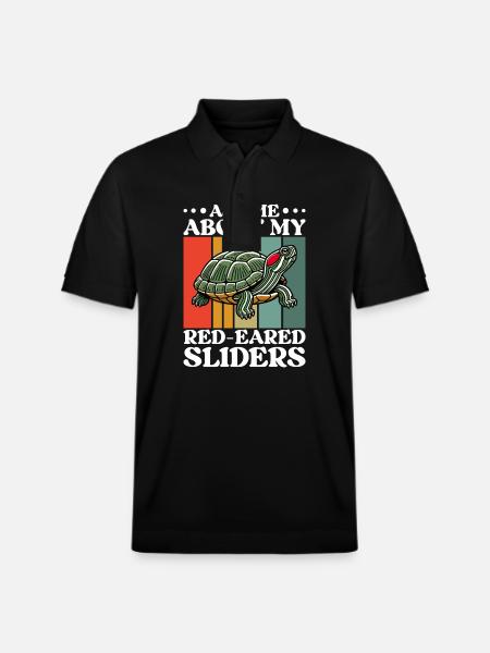 Turtle Red-eared Turtle - Stanley/Stella Unisex Organic Polo Shirt PREPSTER - black