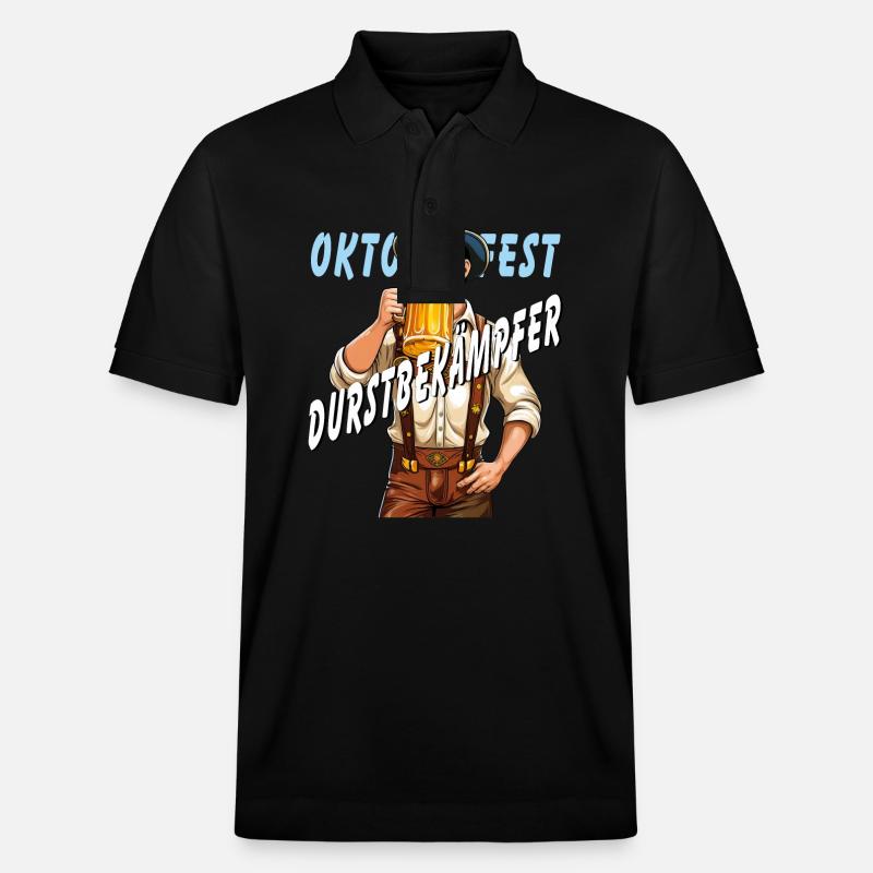 MANN Bier DURSTBEKÄMPFER - Stanley/Stella Unisex Bio-Poloshirt PREPSTER - Schwarz